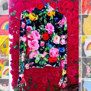 RICHARD QUINN GLOVE TOP AND MATCHING FLORAL LEGGINGS